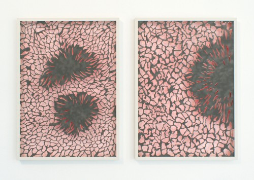 »Transluzenz« Papierschnitt, 2017, je 70 x 50 cm