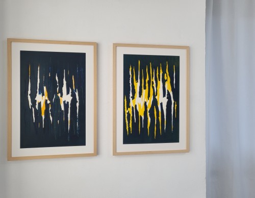 o.T. | 2025 | Monotypie, Büttenpapier, Öl | je 50 × 70 cm