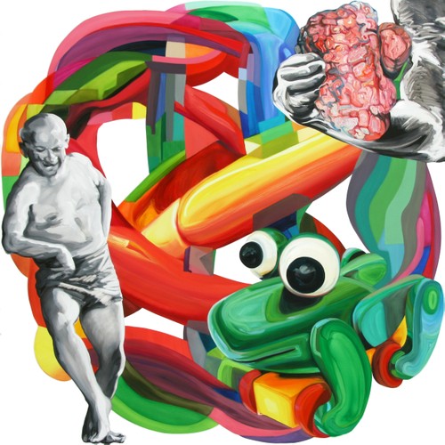 o.T., 2023, 150x150 cm, Öl auf Alu-Dibond
