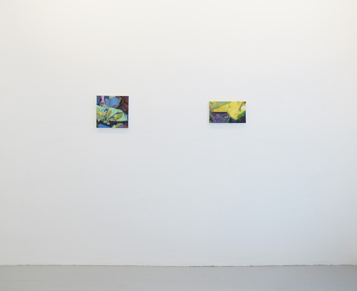 o.T. 2018, Acryl auf Leinwand, 30 x 30 cm / o.T. 2019, Acryl auf Leinwand, 20 x 35 cm