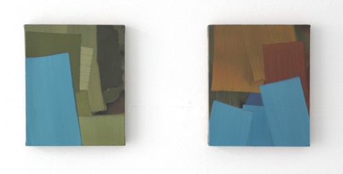 »Turf« 2018, Öl auf Leinwand, 30 x 25 cm | »Seten« 2018, Öl auf Leinwand, 30 x 25 cm