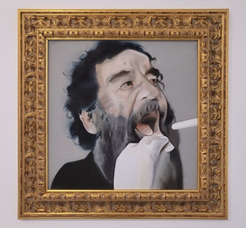 o. T. (Saddam Hussein), 40 x 40 c m , Öl/Leinwand, 2005 – 2025, gerahmt
