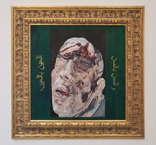 o. T. (Yahya Sinwar), 40 x 40 c m , Öl/Leinwand, 2005 – 2025, gerahmt