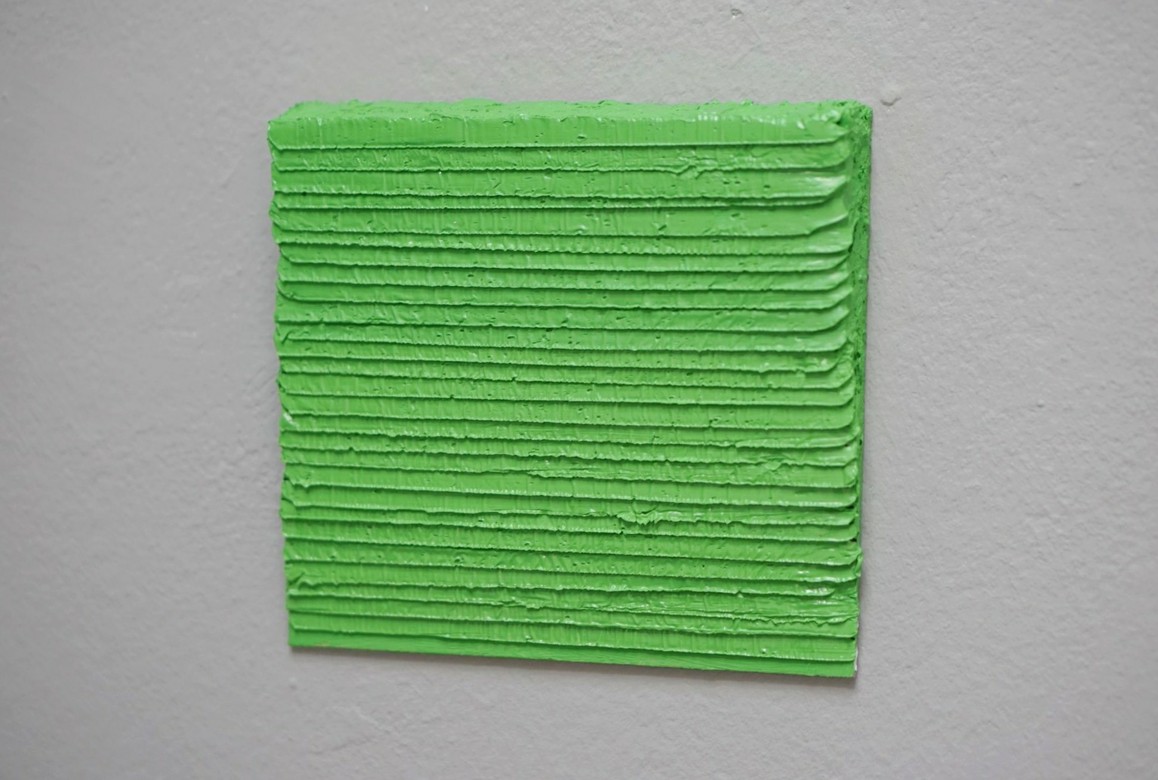 4.8.19 - 27.2.20, Öl auf Karton, 15,5 x 14,5 cm