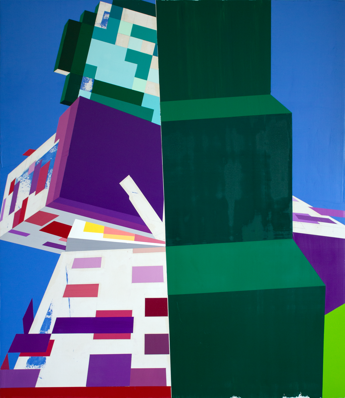 Throwing Diamonds _ 2022, Öl auf Leinwand auf Holz, 195x173 cm