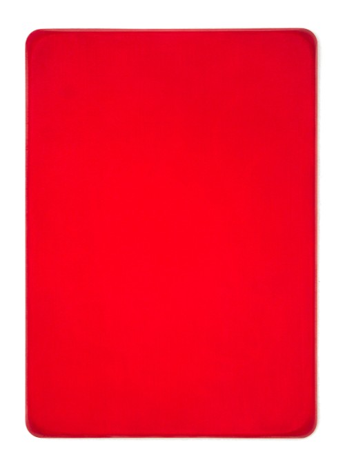 o.T. / Permanentrot, Aquarell auf Gips und Medium, 35 x 25 cm, 2016