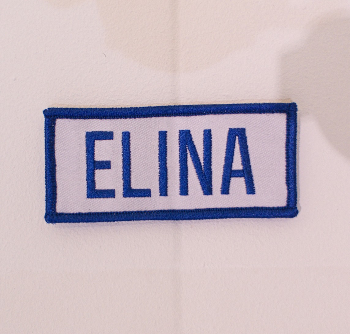 Badge »Projet Elina« – Baumwolle / 4,5 x 10 cm / 2015