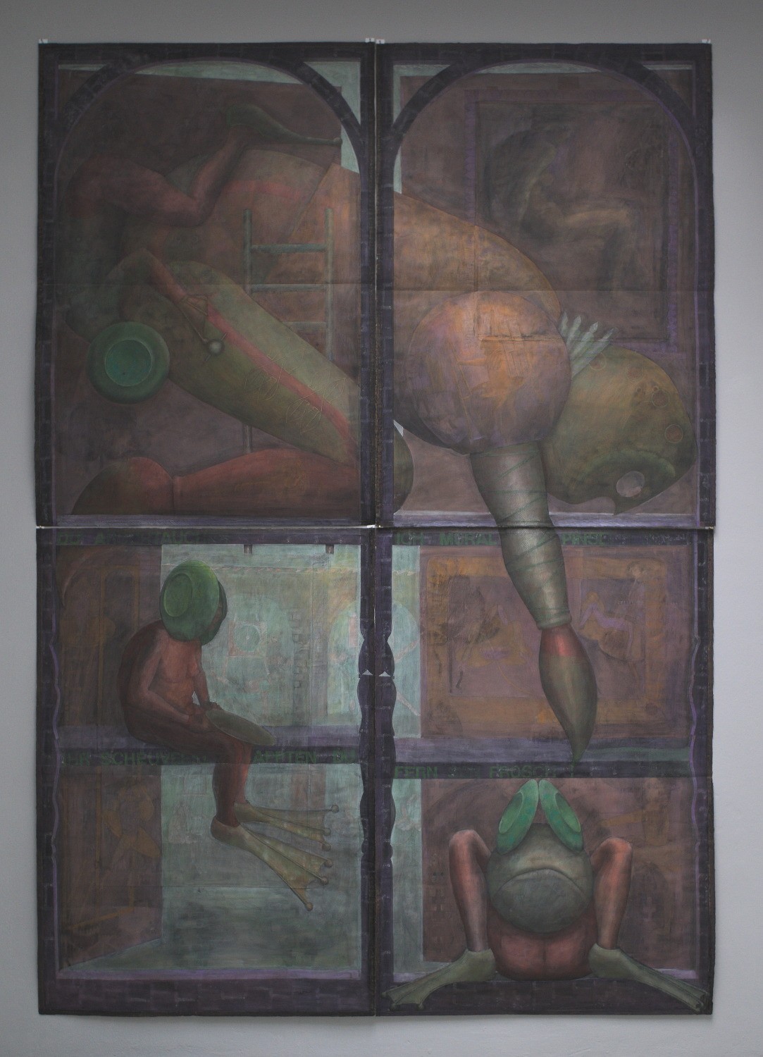 Kirti Ingerfurth – o.T. / Eitempera, 4-teilig, je 138 x 97 cm, 1988