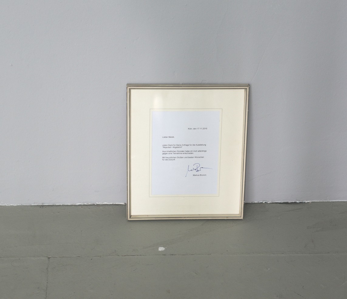 Markus Bromm – o.T. / Brief, Rahmen, 35,5 x 29,5 cm, 2016