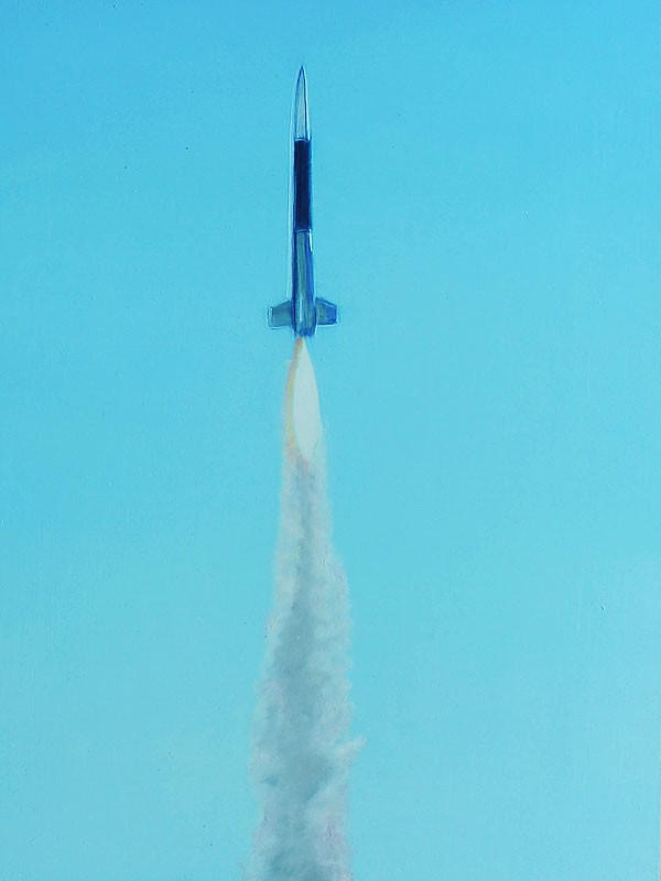 7 Raketen (Detail) // Öl auf MDF, 25 x 40 cm, 2012