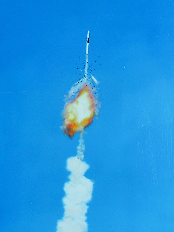 7 Raketen (Detail) // Öl auf MDF, 25 x 40 cm, 2012